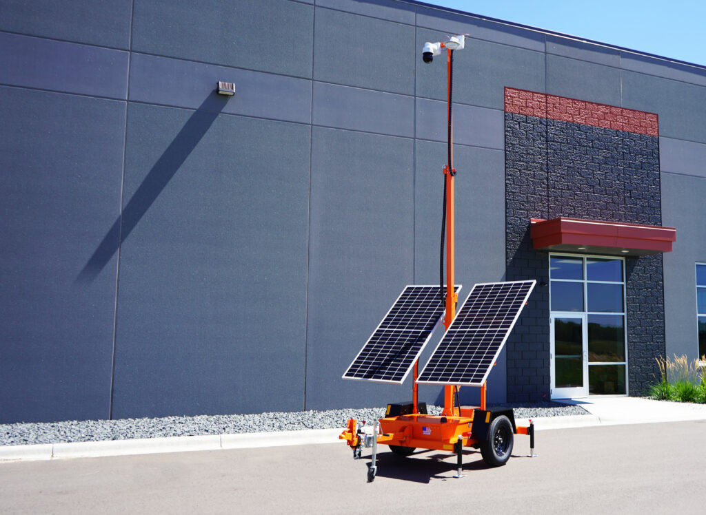 Photo of a mobile surveillance trailer